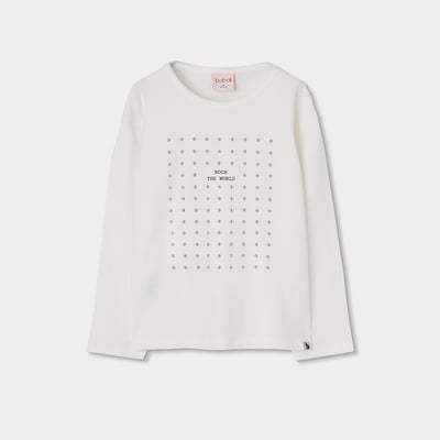 T-shirt fille en maille avec clous BOBOLI