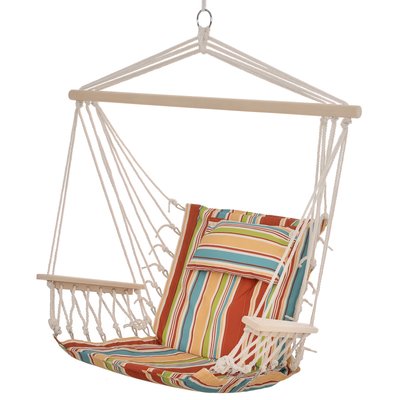 Fauteuil hamac Tissu Jaune OUTSUNNY