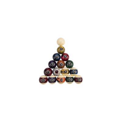 Lot de 16 boules de billard 57 mm en résine Billard américain - marbré JARDINDECO