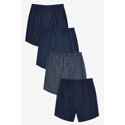 Boxers tissés à motifs en pur coton, lot de 4 NEXT