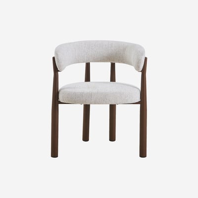 Lot de 2 chaises en tissu et métal finition noyer avec accoudoirs BRYNE HABITAT
