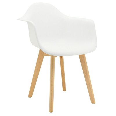 Fauteuil en polypropylène et bois de hêtre Blanc AUBRY GASPARD