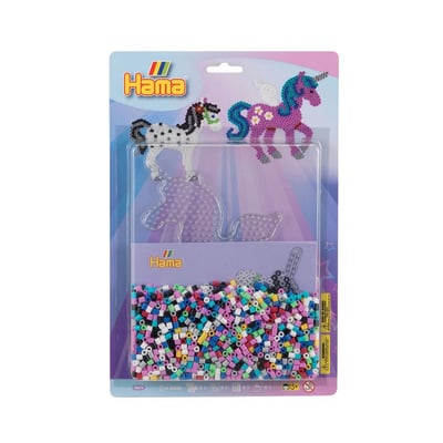 Perles a repasser grand modele - plaques licornes HAMA