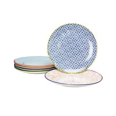Lot de 6 grandes assiettes design 3, SABAE ARTIME