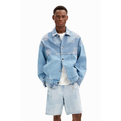 Veste en jean patchwork homme online