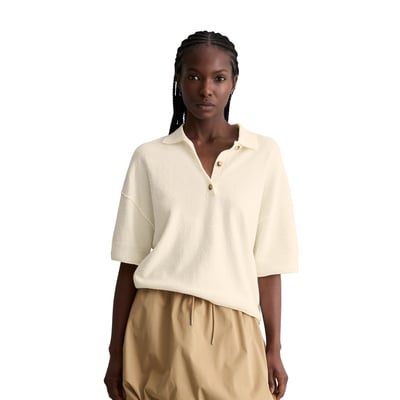 Polo en tricot régulier en mélange Crinkled Organic Cotton MARC O’POLO DENIM