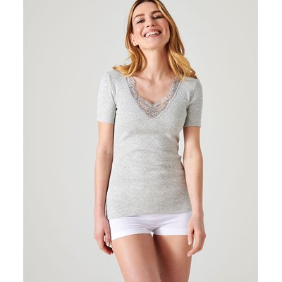 Tee-shirt col dentelle Thermolactyl Fancy Degré 4 DAMART