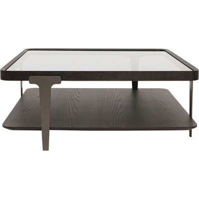 Table basse carrée en verre et frêne, DIVINE KARE DESIGN