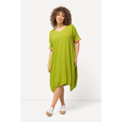 Robe midi en lin mélangé. Manches courtes ULLA POPKEN