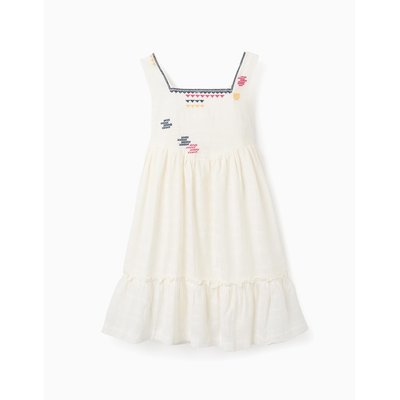 Robe en Tissu Dobby avec Broderies ZIPPY