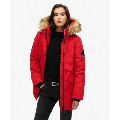 Parka zippée à capuche, bord imitation fourrure SUPERDRY