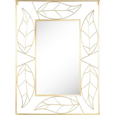 Miroir en métal, cadre feuille d'or RECOLLECTION