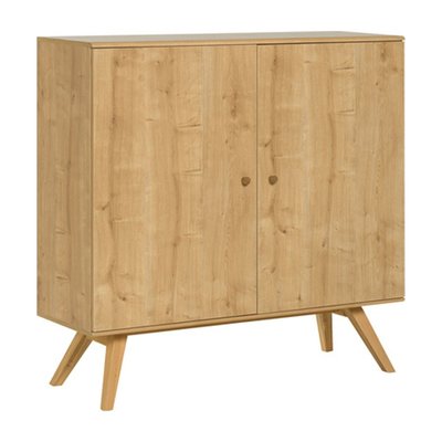 Buffet 2 portes et 6 étagères intérieures L120 cm - NATURE CALICOSY