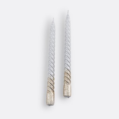Lot de 2 bougies torsadées paillettes, Caspar LA REDOUTE INTERIEURS