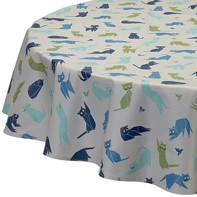 Nappe enduite ronde ou ovale CHATS FLEUR DE SOLEIL