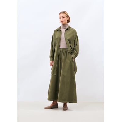 Robe chemise manches longues en velours côtelé HUMILITY
