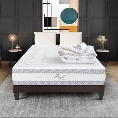 Pack Prêt à dormir ROYAL 5*Matelas Mémoire de forme + Sommier + Accessoires HYPSOM