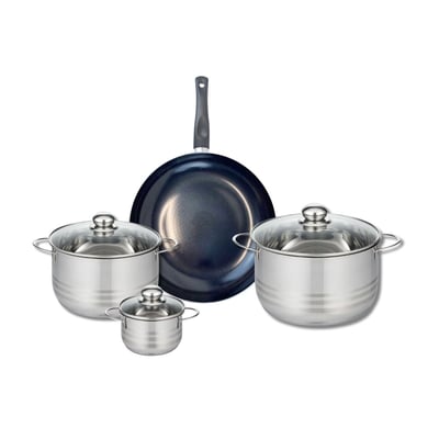 Batterie 1 poêle 28cm + 3 faitouts 12/20/24cm PRIMA BRILLANT ELO