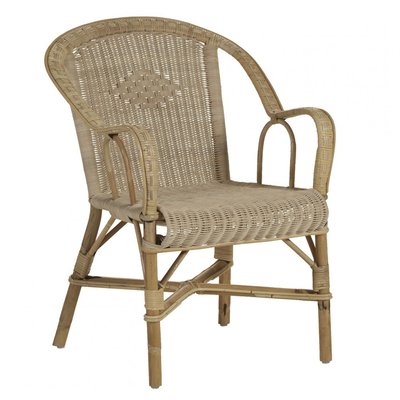 Fauteuil en rotin bas dossier MARCEL KOK