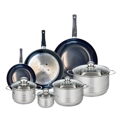 3 poêles 20/28/32cm + 4 faitouts 12/16/20/24cm PRIMA BRILLANT ELO