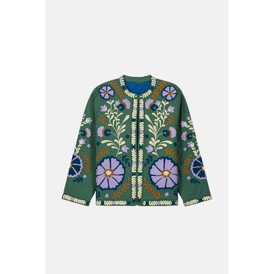 Chaqueta bordada de cuello redondo y manga larga, NELIE LOUISE MISHA
