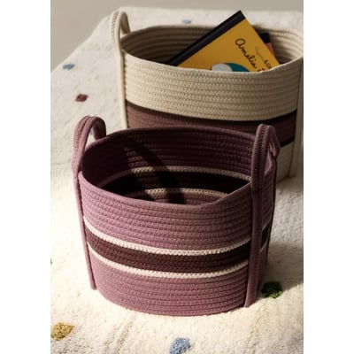 Panier enfant moyen en coton avec anses MANGO HOME