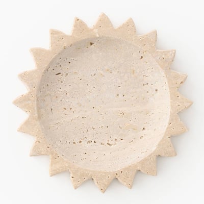 Vide-poche,,15*15*2.5cm, en travertin MONOPRIX