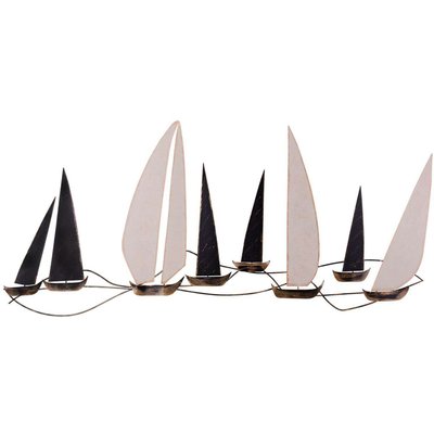 Décoration murale en métal Voiliers 117 x 52 cm HANAH HOME