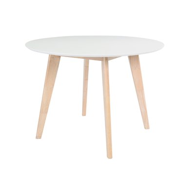 Table scandinave ronde blanc et bois D100 cm LEENA MILIBOO