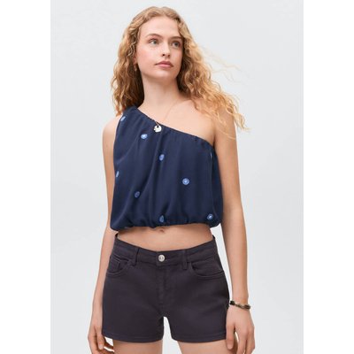 Top asymétrique empiècement brodé MANGO TEEN