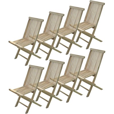 Lot de 8 chaises pliantes Jalang en teck brut C ET L JARDIN