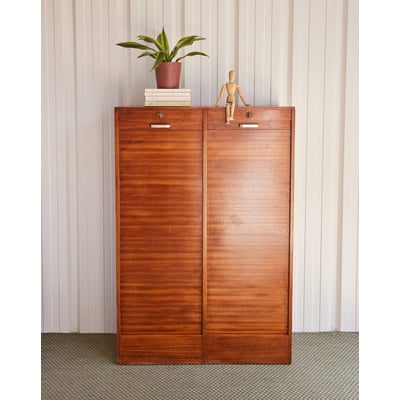 Double classeur vintage en bois verni Fernand N°401 - Bon état DEBONGOUT