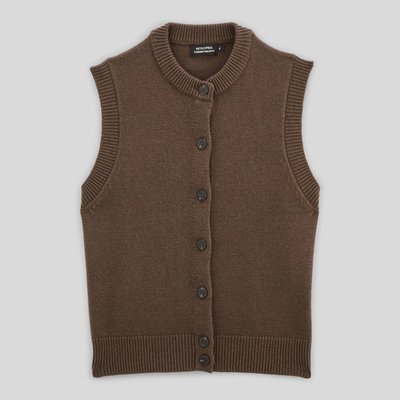 Cardigan sans manches contenant de la laine et du coton. MONOPRIX