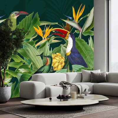 Papier peint oiseaux des tropiques HEXOA