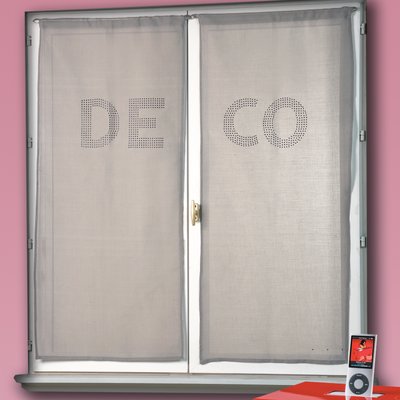 Paire de voilages étamine avec strass 'DECO' HOME MAISON