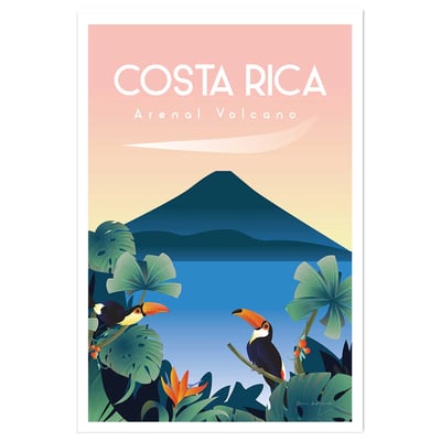 Affiche voyage Volcan du Costa Rica HEXOA