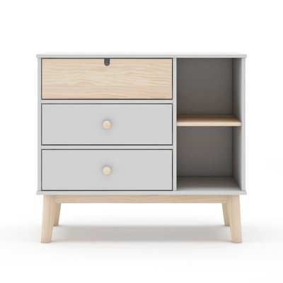 Commode 3 Tiroirs et 2 Niches L90 cm - Estefania CALICOSY