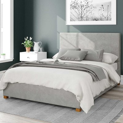 Garland Velvet Storage Ottoman Bed with Plain Upholstered Headboard ASPIRE