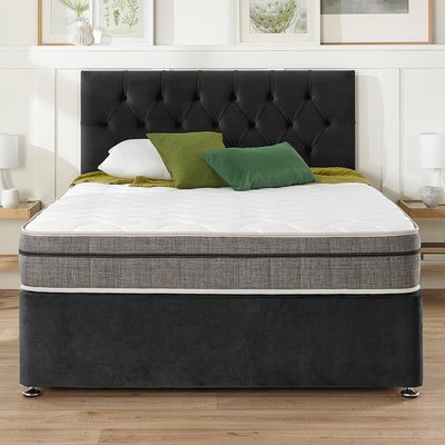 Oliver Velvet 4 Drawer Divan Bed and Pocket+ Memory Mattress Set ASPIRE