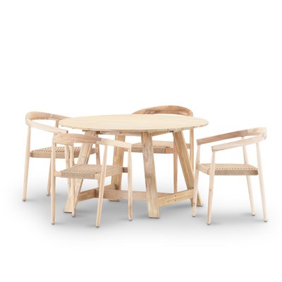 Salon de jardin, 4 fauteuils, LAMAS & MODENA DEFORA HOME