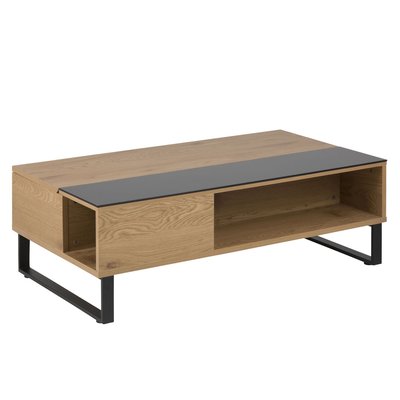 Table basse Azéla en verre et MDF avec plateaux relevable TOILINUX