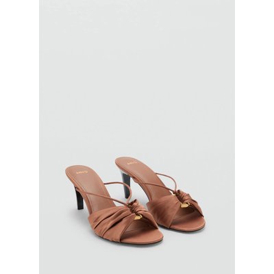Sandales talon satinées application métallique MANGO