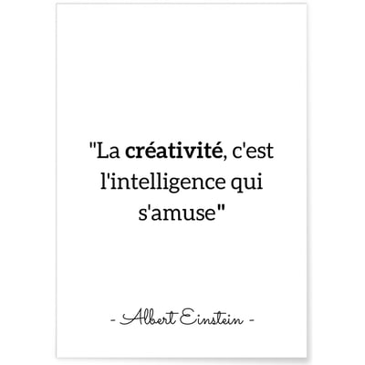 Affiche Einstein 'La créativité...' L'AFFICHERIE