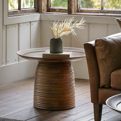 Baytown Beehive Round Mango Wood Side Table SO'HOME