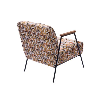 Fauteuil en tissu aux motifs géométriques marrons - SINTRA AMADEUS