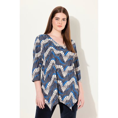 T-shirt col en V et manches 3/4, coton bio ULLA POPKEN