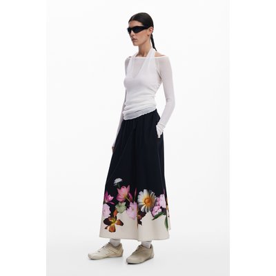 Jupe midi à fleurs DESIGUAL