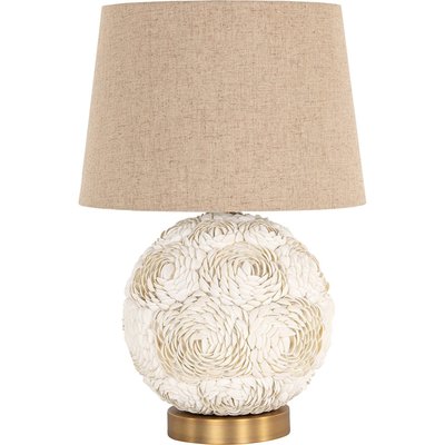 Lampe à poser blanche élégante avec base sculptée en coquillages RECOLLECTION