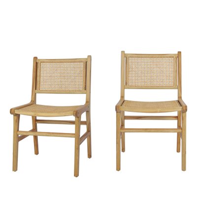 Lot de 2 chaises en teck et cannage - Basuki DRAWER