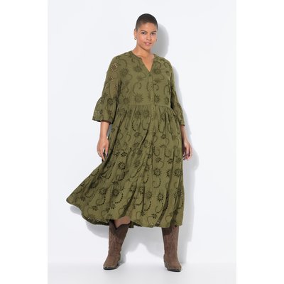 Robe maxi à volants. Manches 3/4 et broderie STUDIO UNTOLD
